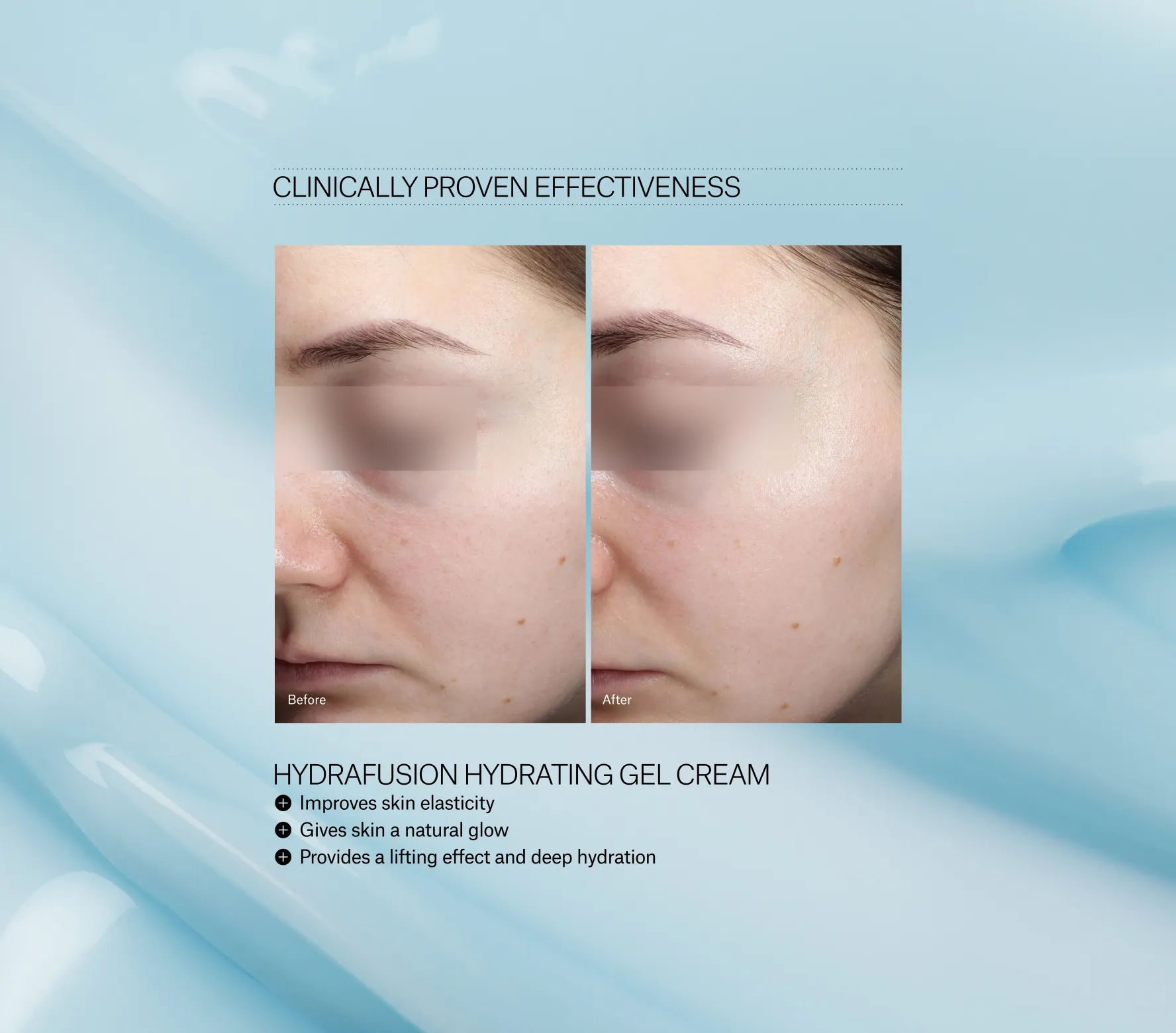 Hydrafusion Hydrating Gel Cream Next Gen peptide gel cream refillable skincare hydrating gel cream 4D hyaluronic acid Swiss skincare before after Hydrafusion Hydrating Gel Cream Next Gen peptide gel cream refillable skincare hydrating gel cream 4D hyaluronic acid Swiss skincare before after